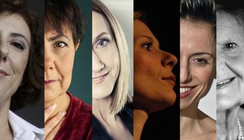 I protagonisti di Comedians, da sinistra: Alessandra Faiella, Margherita Antonelli, Claudia Penoni, Rossana Mola, Rita Pelusio e Nicoletta Ramorino